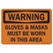 Signmission OSHA Sign, Glove & Mask Shld Worn In Ths Area, 18in X 12in Rigid Plastic, 18" W, 12" H, Landscape OS-WS-P-1218-L-19667 - alternate 1